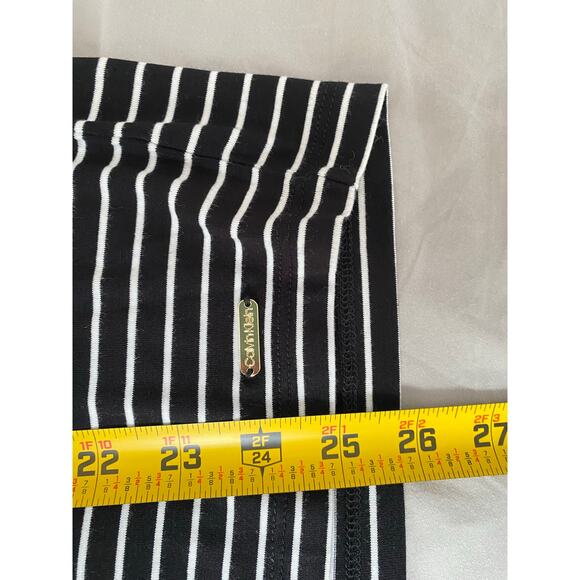 Calvin Klein Striped Floral Top XL B/W Embroidered Boho Chic Statement Shirt - Picture 5 of 6